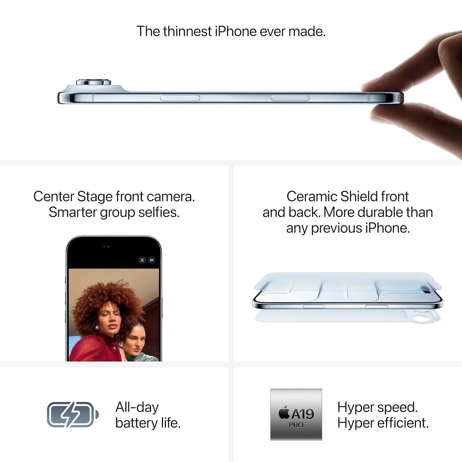 Apple iPhone Air 256 GB: Thinnest iPhone Ever, 16.63 cm (6.5″) Display with Promotion up to 120Hz, Powerful A19 Pro Chip, Center Stage Front Camera, All-Day Battery Life; Light Gold - Image 4