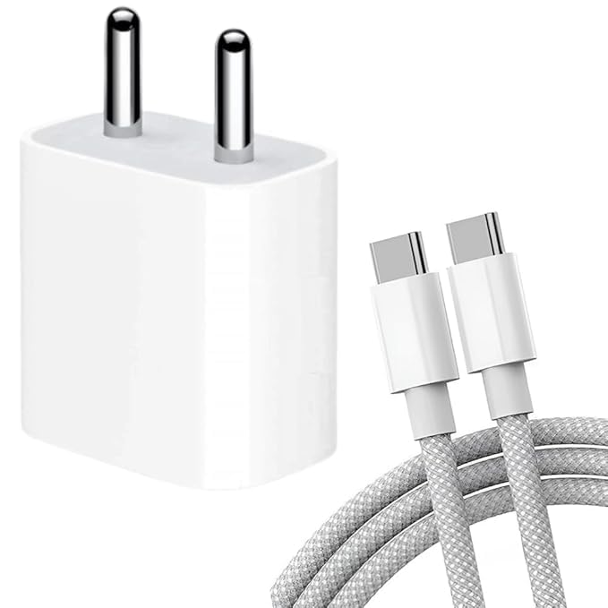 Original Apple 20W Power Adapter and Ultra Fast USB-C to C Cable (for iPhone, iPad & AirPods)