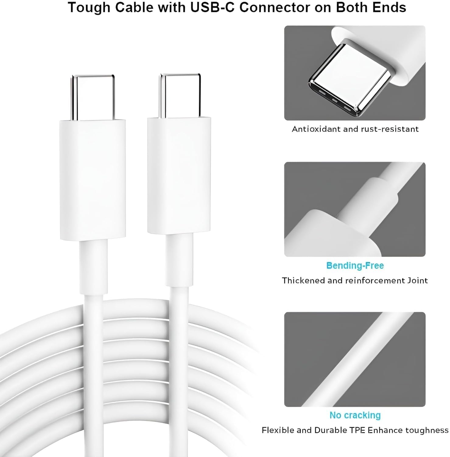 Original Apple 20W Power Adapter and Ultra Fast USB-C to C Cable (for iPhone, iPad & AirPods) - Image 3
